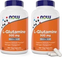 Nu L-Glutamin 500mg 300 Veg Capsules (Pack of 2) - Icke-GMO Supplement - Vegan Lglutamin 500 mg Caps