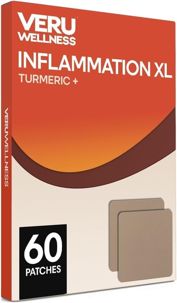 Veru Wellness Inflammation XL 심황 패치 - 금연 일일 완전한 공식 방수, 매일 완전한 공식 (60 일 조사)