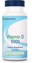 Nutra Biogenesis Vitamin D 5000 - Vitamin D3 5000 IU Softgel Capsules for Men and Women, VIT D Supplement for Immune Support, Healthy Teeth & Bone Health - 90 Softgels