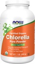 NOW Voedingsmiddelensupplementen, Organische Chlorella Poeder met natuurlijk voorkomende chlorofyl, bèta-caroteen, gemengde carotenoïden, vitamine C, ijzer en eiwit, 1-pond
