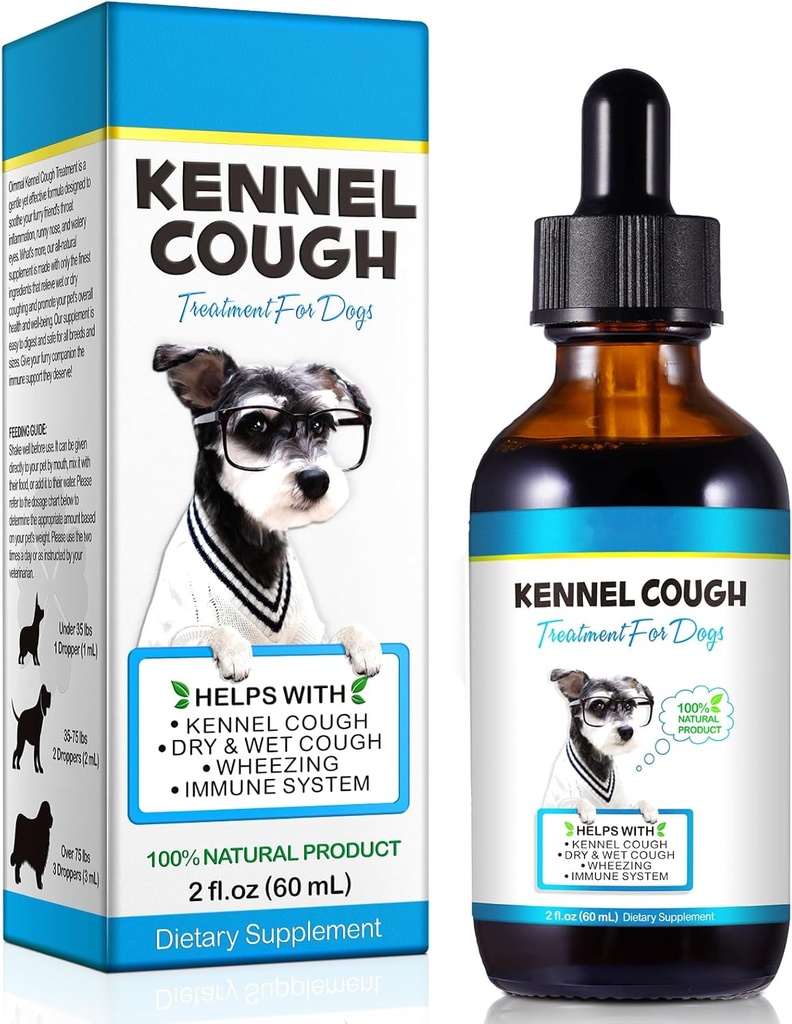 Kennel Kašelj Zdravljenje psov, Kennel Kašelj Zeliščne kapljice - 2.02 Fl.oz / 60 ml