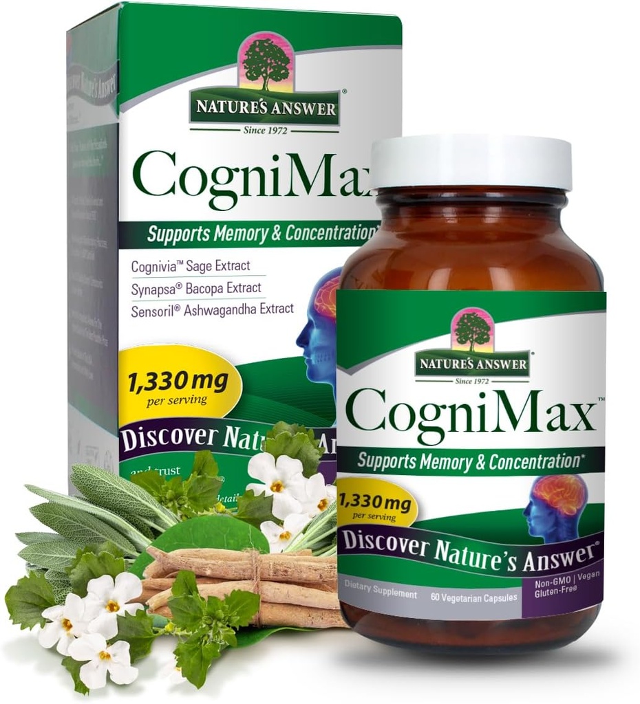 Nature's Answer CogniMax 1330mg Supplement Blend 60-capsules 