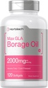 Horbäach Borage Oil kapslid 2000 mg | 120 Softgels | 320mg GLA | Külmpressitud Seemneõli täiendus