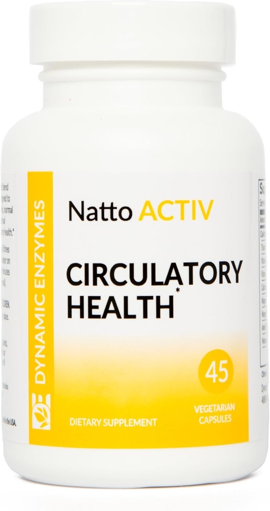 Natto ACTIV – Støtter kardiovaskulær helse – Nattokinase Plus Serrapeptase & Bromelain - Systemic Enzymes | 45 Count