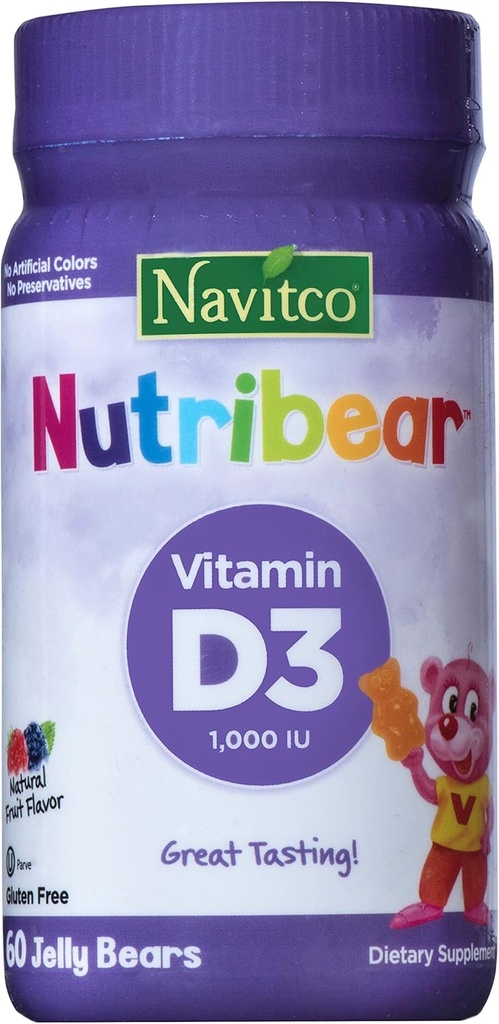 "NutriBear - vitamin D3 1000 IU Great Tasting, 60 Jelly Bears