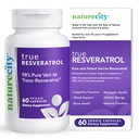 NatureCity TrueResveratrol – Resveratrol Supplement & Anti-Aging Support with 75mg Trans-Resveratrol (98% Pure Veri-te) for Heart, Immune, Bone & Cognitive Health | 60 Veggie Capsules