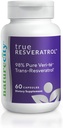 NatureCity TrueResveratrol - Resveratrol Supplement & Anti- Aging Support with 75mg Trans- Resveratrol (98% Pure Veri- te) for Heart, Immune, Bone & Cognitive Health British 124; 60 Veggie kapsułki