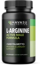 L-Arginina 500mg e Saw Palmetto 500mg - Nitric Oxide e integratori di salute della prostata per gli uomini - 60 Conte - Endurance e Urinary Tract Function Support - 1 Mese di alimentazione - Vegan, Non OGM Capsule