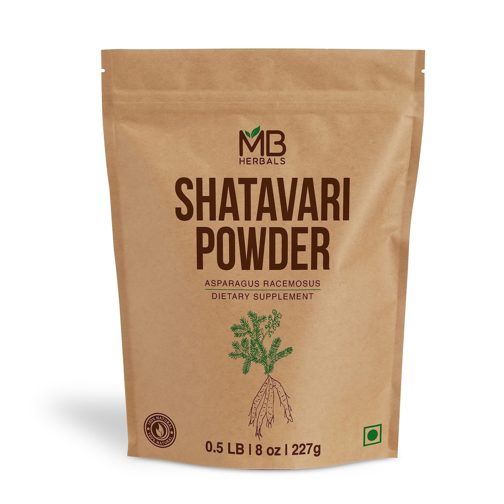 MB Herbals Pure Shatavari Powder 227 Gram | 8 oz | 100% Pure Asparagus racemosus