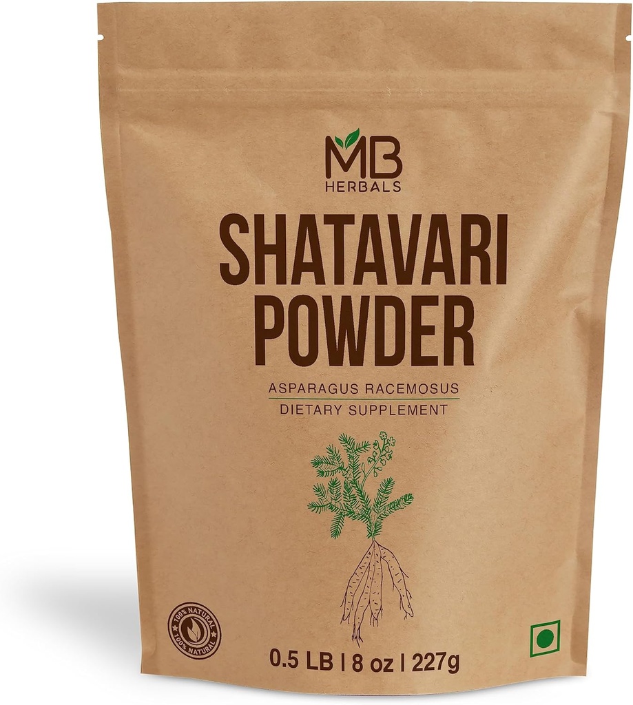 MB Herbals Pure Shatavari Powder 227 Gram 124; 8 oz 14; 100% Pure Asparagus racemous