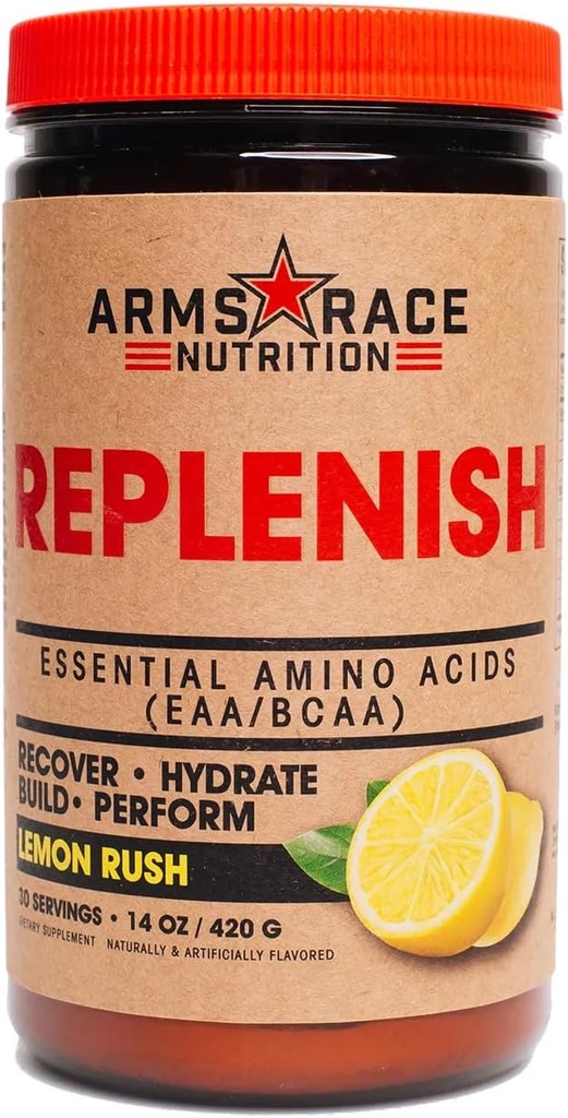 Arms Race Nutrition Replenish Essential Amino Acids (EAA/BCAA) 30 Servings (Lemon Rush)