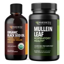 HAVASU NUTRITION Organic Black Seed Oil Liquid + Mullein Leaf Capsules Bundle Black Seed Oil Liquid + Mullein Leaf Capsules