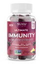 SUKU Vitamins - Ultimate Immunity - Elderberry Echinacea and Propolis Gummies for Immune Support, Easy to Chew - Non GMO, Gluten Sugar Free - Pomegranate Lime Flavored Gummy Vitamins, 50 Count