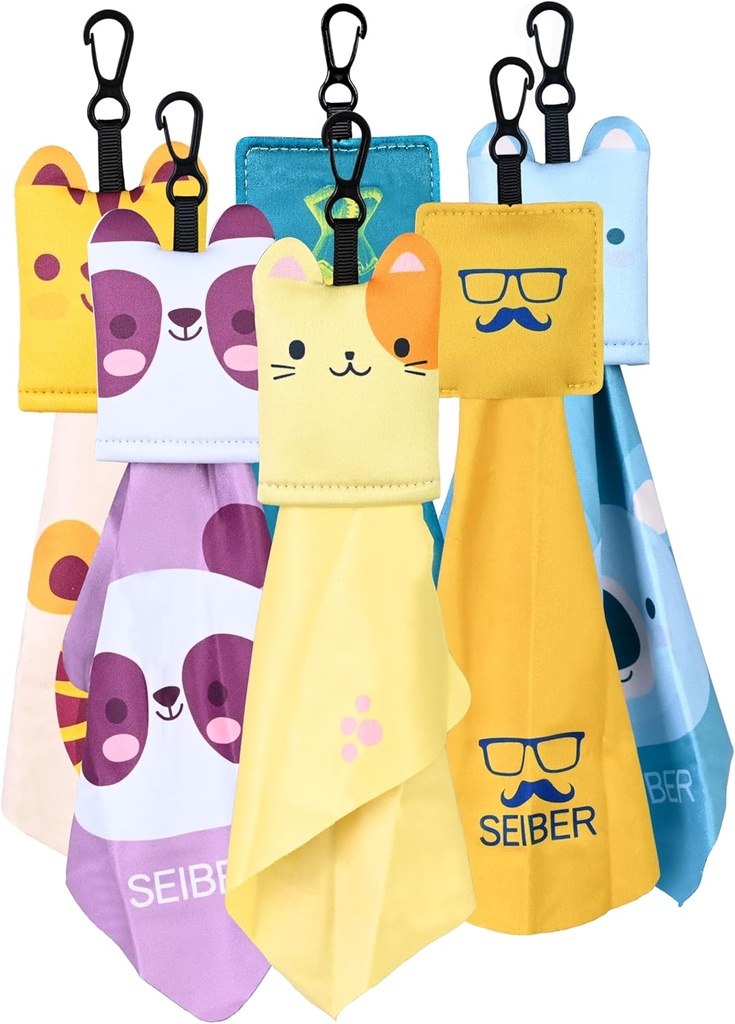 SEIBER Glasses Cleaning Cloth, Microfiber Cleaning Cloths, Betaurrekoak Clean Cloths, Glass Cleaning Cloths for Glasses Eyeglasses Lens Camera Cell Phone Screens (6 Pack)