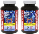 Yerba Prima Prebiotic Colon Care Capsules Dietary Fiber, 180 Count, (Pack of 2) - Five Forms of Fiber Plus FOS Prebiotics Supplement - Soluble & Insoluble for Regularity & Digestive Support
