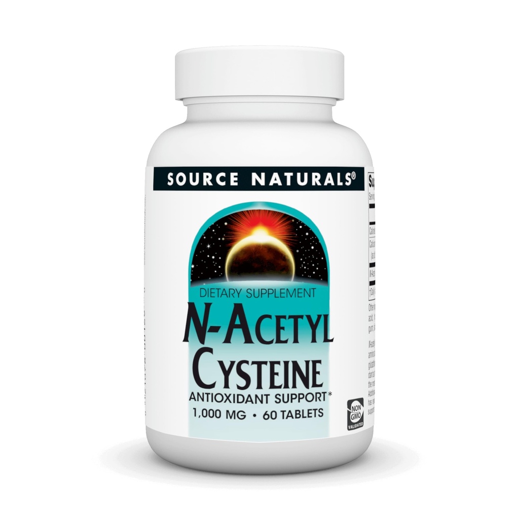 Source Naturals N-Acetyl Cysteine Antioxidant Support 1000 mg Dietary Supplement that Supports Respiratory Health* - 60 Tablets