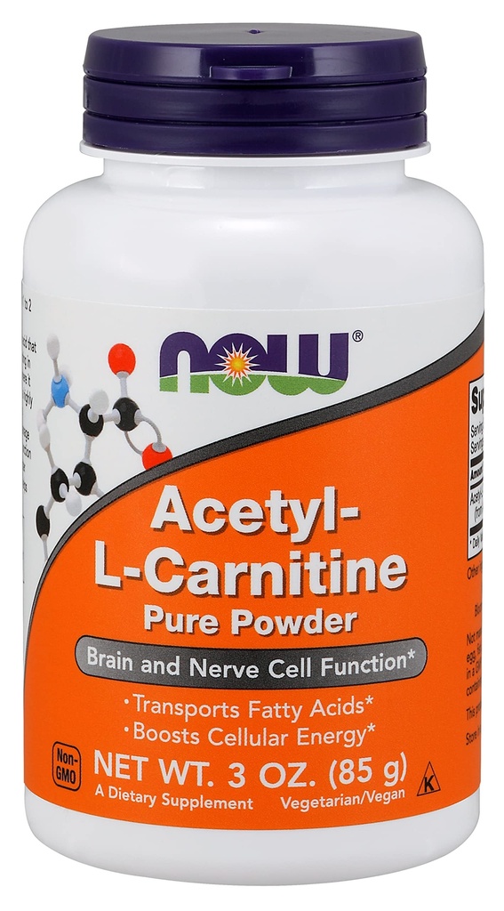 Acetyl-L Carnitine, PURE POWDER, Powder 3 OZ by Now Foods (Pack of 3)