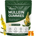 Vitanics Mullein Gummies, Mullein Leaf Extract for Lungs, Daily Respiratory Health Gummies with Quercetin, Ashwagandha, Bromelain & Vitamin D3, Lung Health & Sinus Relief, Pear Flavor, 30 Day Supply
