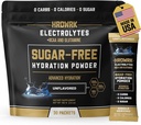 HRDWRK Eletrolíticos em pó Embalagens com Magnésio, Potássio Sódio, Keto Hydration Packets - BCAA Electrolyte Powder Packets com Glutamina, 30 Electrolytes Powder Packets Sugar Free (Desflavored)