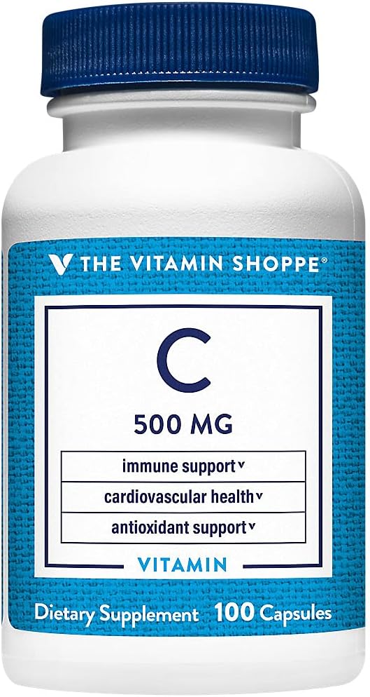 Вітамін Shoppe Вітамін C 500MG, Антиоксидант, який підтримує імунітет і серцево-судинне здоров'я (100 капсули)