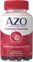 AZO Cranberry Urinary Tract Health Gummies Suplemento dietético, 2 chicletes = 1 copo de suco de cranberry, Ajuda a limpar e proteger, sabor Berrylicious Natural, Não-GMO, 72 chicletes