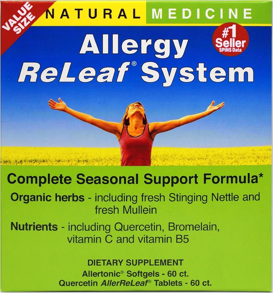 Herbs Etc. Allergy ReLeaf System - Seasonal Discomfort Supplement - ger stöd för Sneezing & Itchy Eyes - Stöder Sinus Function - 60 Softgels, 60 tabletter (60 portioner)