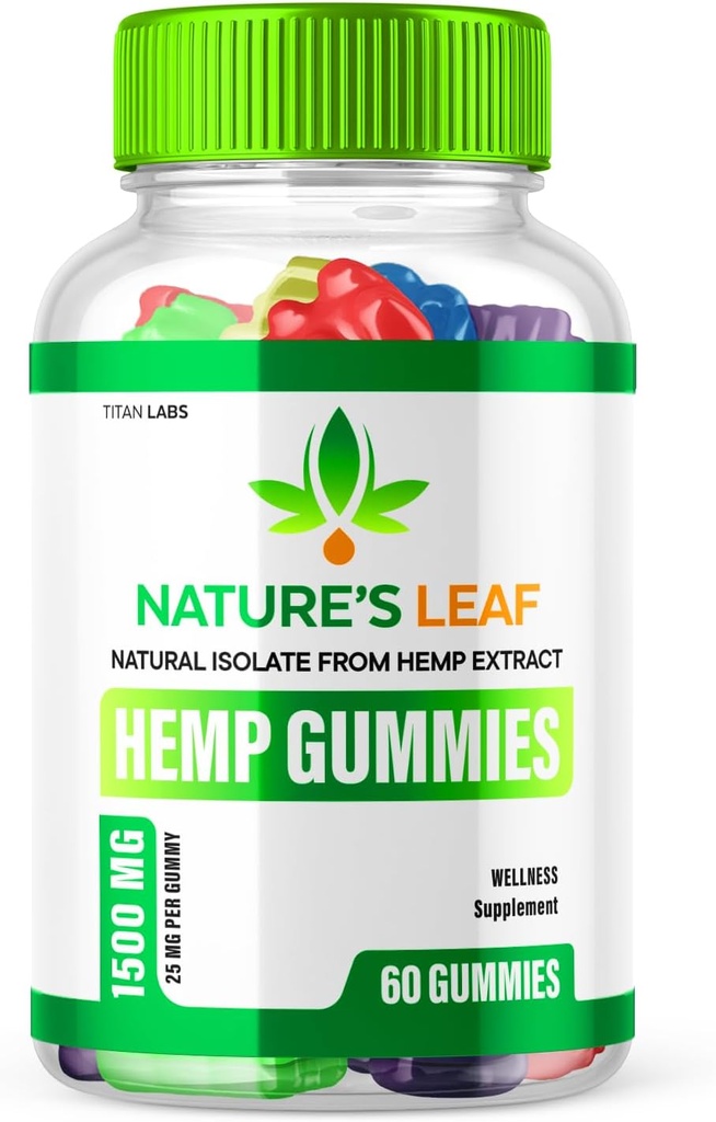 Narava Leaf Gumies - Nature's Leaf Hemp Infused Gummies, Natures Leaf Gummies Advanced, Natures Leaf Gummies z naravnim ekstraktom konoplje Plus Vegan Omega 3-6-9 (60 Gummies)