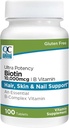Quality Choice Biotin 10,000 mcg + B Tablets 100 count Ultra Potency Nail, Skin, " Hair Support