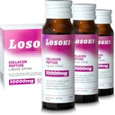 Losoki Liquid Collagen Peptide Drink - 10000 mg Hydrolyzované morské kolagénové Peptidy s vitamínom C, Premium Blend, Podporovať zdravé vlasy kože nechty kĺby, (1 box, 10 fliaš)