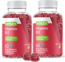 VITEEY Vitamine B12 Gummies - Cognitieve ondersteuning en energie Gummies - Veganistisch, Gelatinevrij, Glutenvrij - 60 Tel.