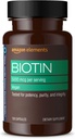 Elementer Vegan Biotin 5000 mikrog - Hår, hud, negler, 130 kapsler (4 måneders forsyning) (Packaging kan variere)