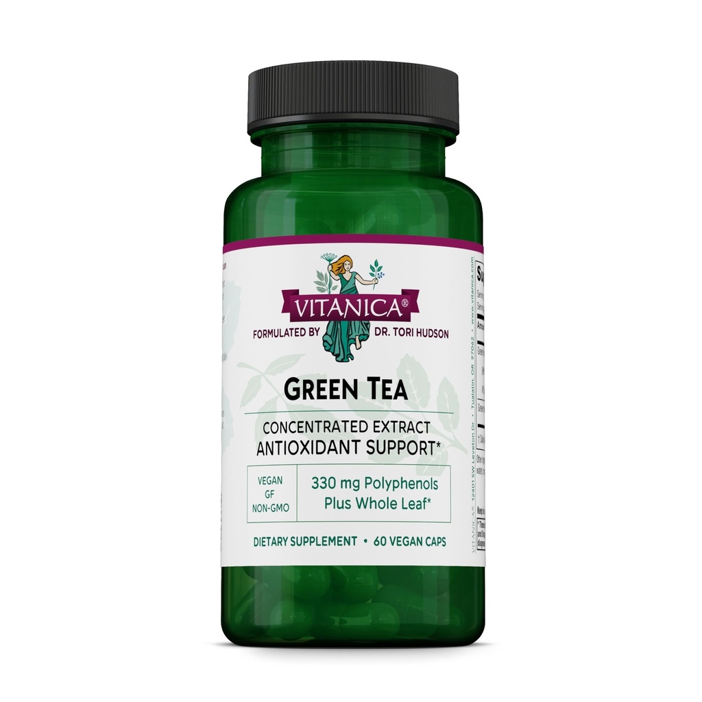 Vitanica Green Tea - 330 mg of Green Tea Polyphenols - Antioxidant Supplement for Immune Health Support - Vegan Supplement for Breast Health - Consumer Line - 60 Vegan Caps