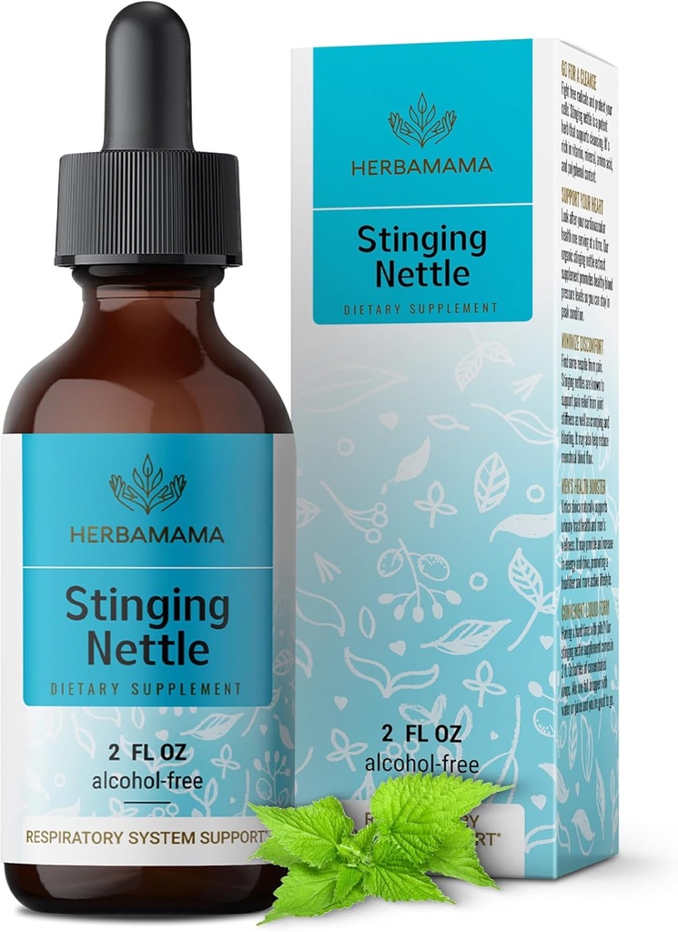 HERBAMA Stinging Nettle Tinkture - Veganski sečni trakt Podpora s Stinging Nettle Root Extract - Non-GMO, Alkohol & Sugar-free Urtica Dioica dodatek - 84-dnevna oskrba