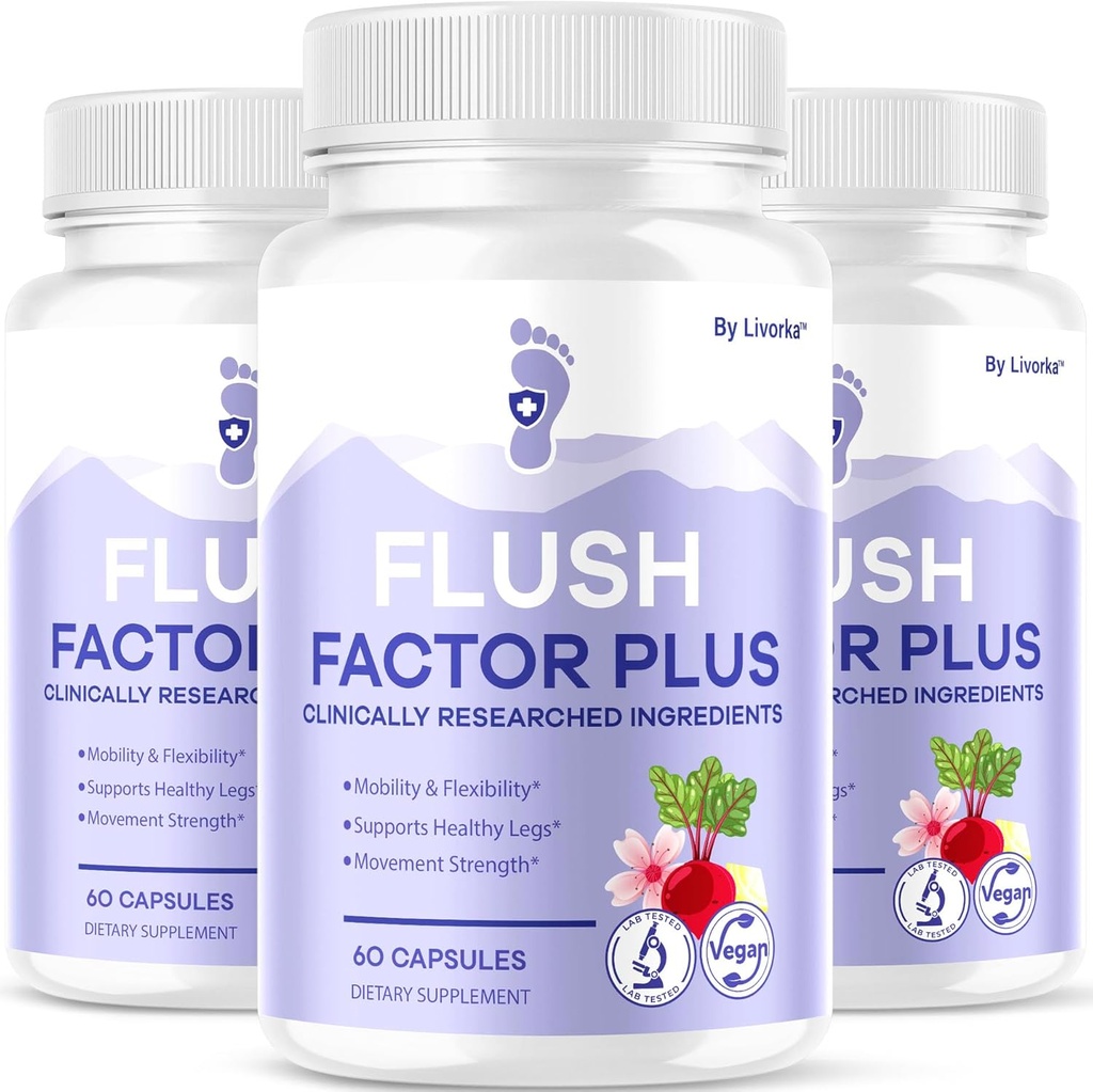 (3 Pack) Flush Factor Plus - Official Flush Factor Plus Kapsler, Flush FactorPlus anmeldelse, Flush FactorPlus Supplement Support Pills, Flush Factor Plus Alle naturlige ingredienser, 180 Kapsler til 3 Måneder