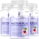 (3 Pack) Flush Factor Plus - חברת Flush Factor Plus כמוסות, FlushFactorPlus Review, Flush FactorPlus תוספת גלולות תמיכה, FlushFactor Plus All Natural Ingredients, 180 קפסולות במשך 3 חודשים