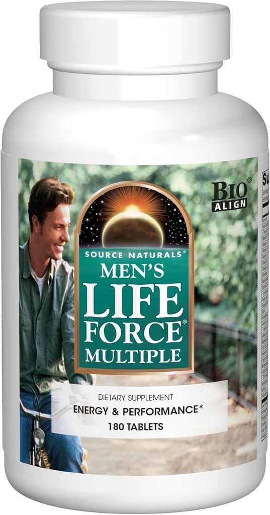 Source Naturals Men 's Life Force Multivitamin & Immune Health Supplement - 13 esszenciális vitaminok, tápanyagok és ásványi anyagok - 180 tabletta