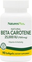 Natures Plus Natural Beta karoteeni - 25,000 iu A-vitamiini & E-vitamiini, 90 Softgels - Silmien lisäravinteet, antioksidantti, Aids vapaa radikaalien & luonnon solujen puolustus - Gluteeniton - 90 tarjoilu