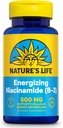 Nature's Life Energizing Niacinamide 500mg - No Flush Vitamin B 3 Niacin Supplement - Nerve Funktion, Stoffwechsel und gesunde Energie Unterstützung - 60-Tage Garantie, Lab Verified, 100 Servietten, 100 Tabletten