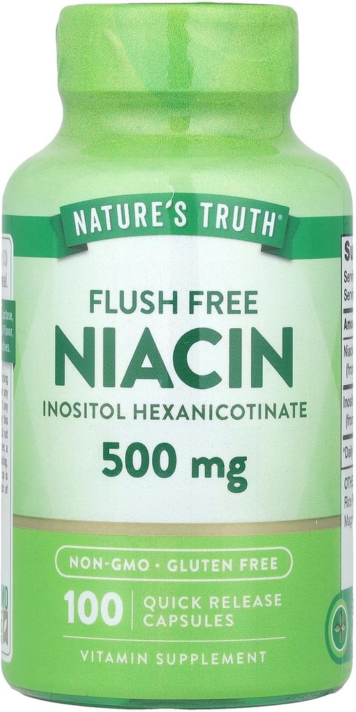 성격의 진실 홍조 자유로운 Niacin 500 mg 100 모자, 100 조사