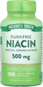 Dabas patiesība Flush Free Niacin 500 mg 100 Caps, 100 Skaits