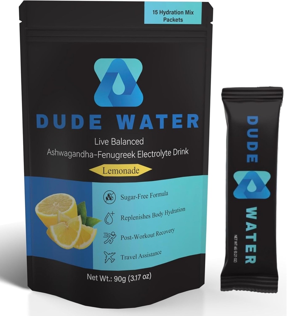 Hydration supplement Mix - Electrolyte Powder Infused with Ashwagandha, Fenugreek, and Essential Vitamins. Relenishes Hydration, Supports Energy, Hormone Health, Strength, and Recovery.