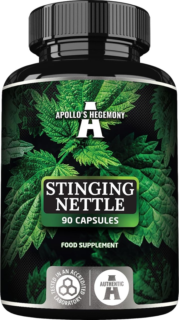HEGEMONY Sting Nettle 500 mg - Extracto de alta forza DER 4:1, 90 cápsulas de Vegan, 3 meses de subministración, Suplemento de herbas para apoiar a saúde cardiovascular