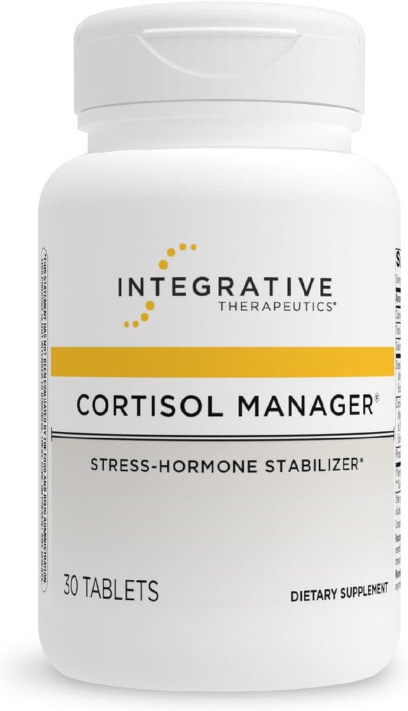 Integrative Therapeutics Cortisol Manager - Adrenal Health Support Additional for Heally Stress Response * - Vegan, Mairy- Free & Gluten- 30 Tablets (15 Servisas)