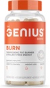 Genius Thermogenic Fat Burner, 60 饮食蔬菜药丸 - 体重损失和代谢补充剂, Appetite 抑制剂和能量促进剂 - 咖啡因-无新热带焦点和大脑促进剂 - Ashwagandha & TeaCrine