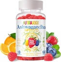 Ashwagandha Gummys & Vitamin D3 Gummys 60 Counter - 改善睡眠、压力救济和Mood Calm的有机Aswangdha补充剂(混合莓、Vegan、植物基、无糖和无胶类)-1包装