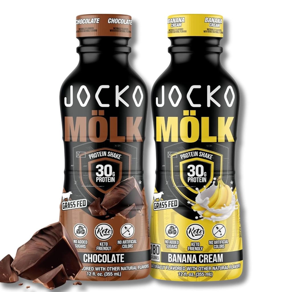 Jocko Fuel Mölk RTD Protein Shaks Bundle - Шоколад и бананов крем (24 пакет общо)