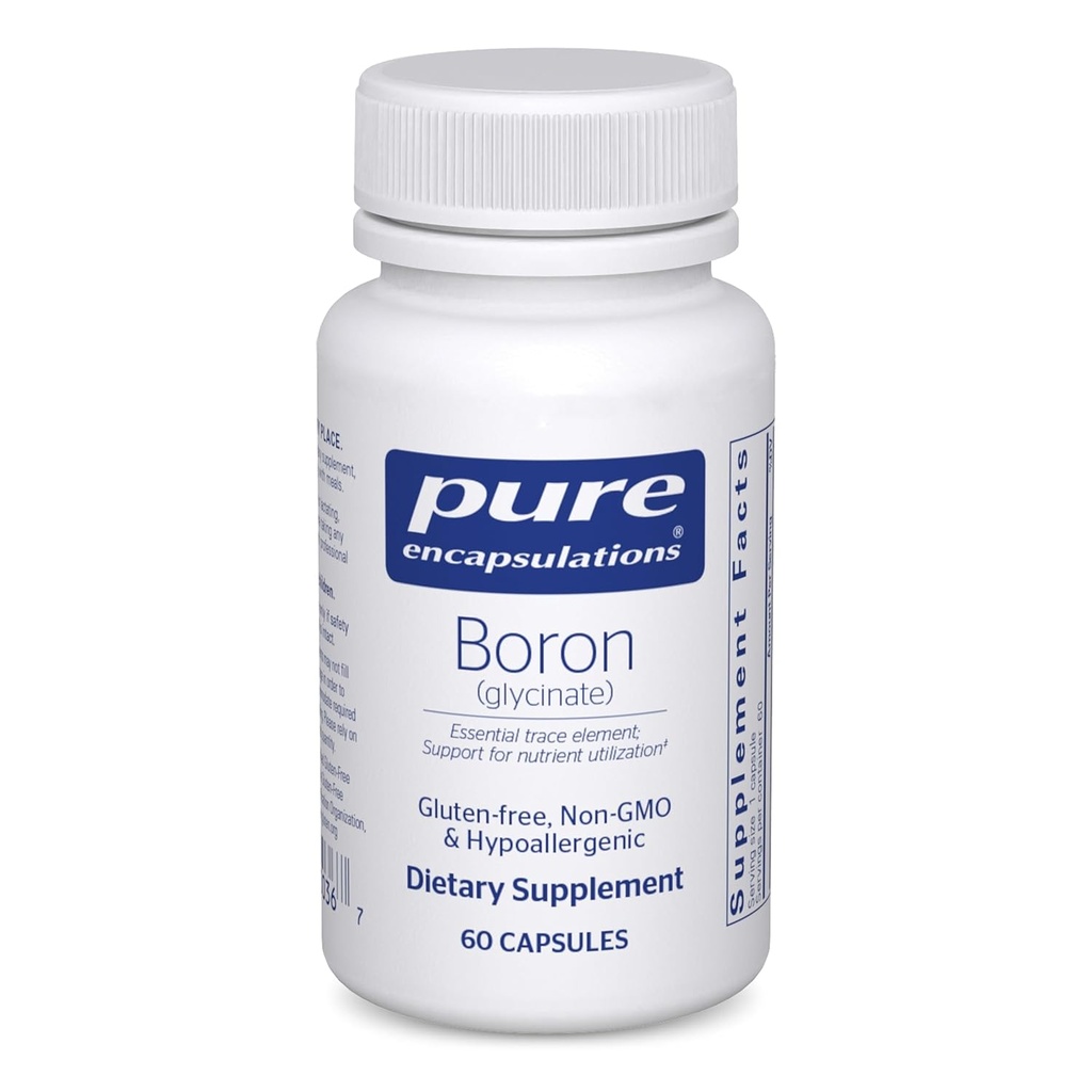 Pure Encapsulations Boron (Glycinate) | Hormon Dengesi, Bone Strength and Health, Connective Tound ve Nutrient Metabolism* | 60 Capsules