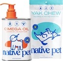 Petroli nadiu Omega per als Dogs - Petroli de peix Gos suplementaris i Yak Chews per als Dogs Practure-Rature i Orlandic Himàlaia, Churpi Chews 8 Oz i 3 grans Chews