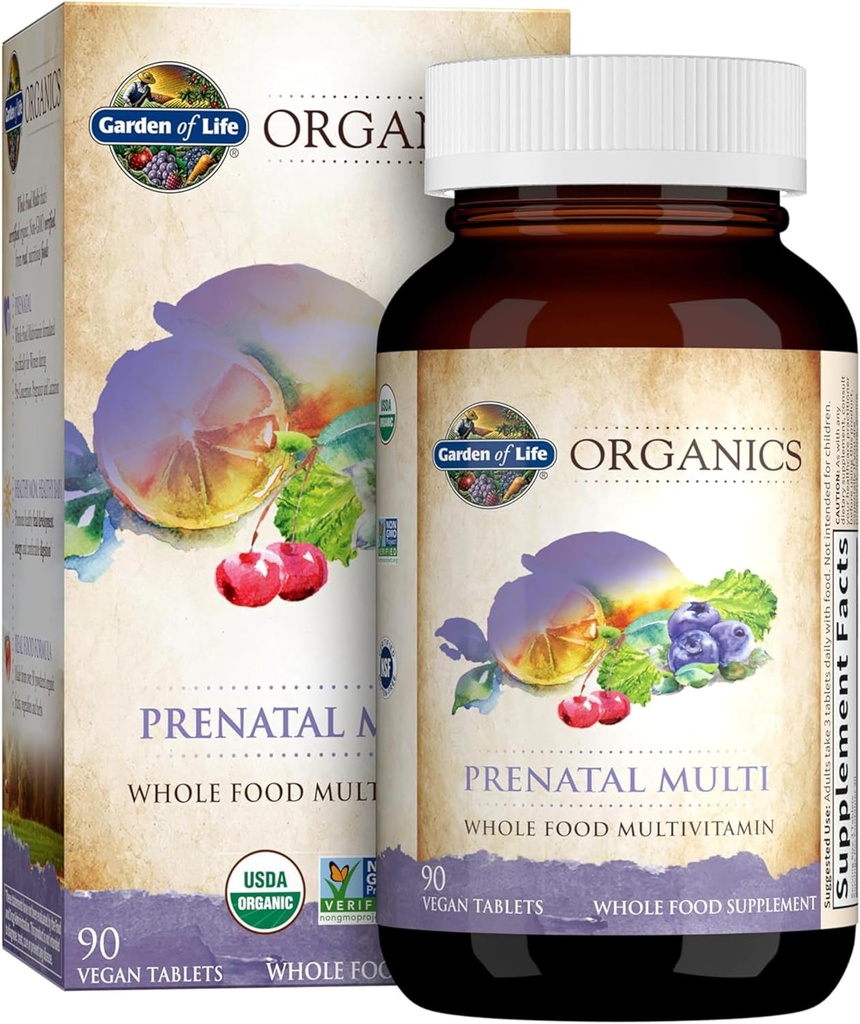 Garten des Lebens Bios Frauen Prenatal Multivitamin mit Vitamin D3, B6, B12, C & Iron, Folate for Energy & Healthy Fetal Development – Organic, Non-GMO, Gluten-Free, Vegan, 90 Day Supply