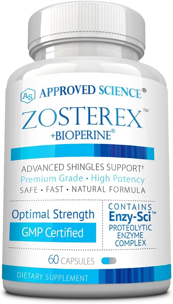 Aprobado Science Zosterex - Extra-Strength L-Lysine 1000mg, Complexo de vitamina B, Zinc - Apoio inmune e tratamento de soro frío - 60 cápsulas Vegan - 1 botella